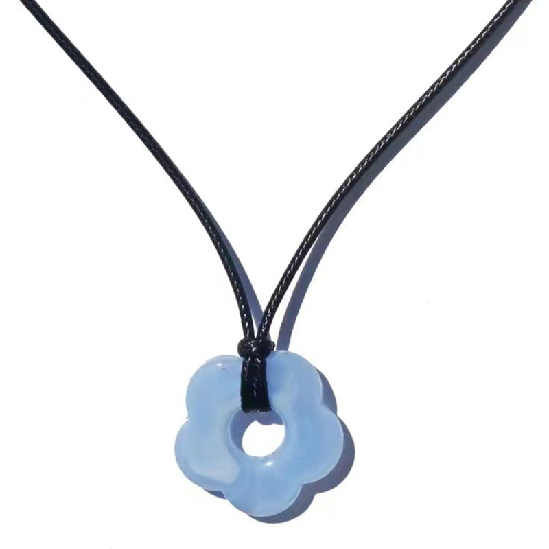 Vòng Cổ Choker Dây Sáp Dài Mặt Hoa Thanh Lịch Có Thể Điều Chỉnh Cho Nữ
