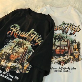 Áo in hình dáng rộng áo thun unisex áo vintage áo y2k cá tính
