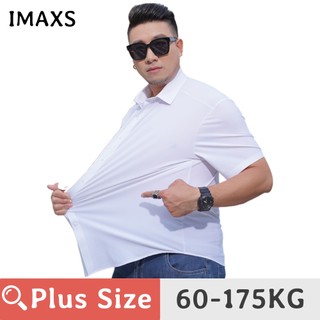 Áo Sơ Mi Nam Tay Ngắn Vải Lụa Lạnh Màu Đen Cỡ Lớn 60-175KG