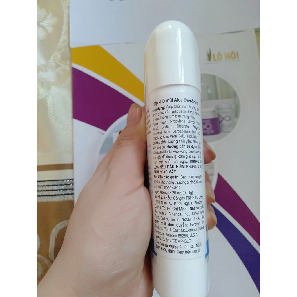 Sáp Khử Mùi 067Flp Lô Hội. Forever Aloe Ever-Shield. Ngăn Mùi Khó Chịu, Không Muối Nhôm, Dịu Nhẹ Không Thâm. 92.1g