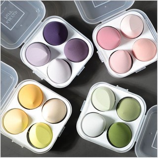 Hộp 4 bông mút trang điểm A5 tông màu pastel xinh xắn, mềm mịn dễ tán nền #A184
