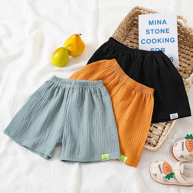 Quần Short Trẻ Em Mùa Hè Quần Áo Trẻ Em Cotton Nguyên Chất Mặc Ngoài Rời Hợp Thời Trang Mỏng Quần Short Thường Ngày Bé Gái Bé Trai Năm Điểm Quần Hot