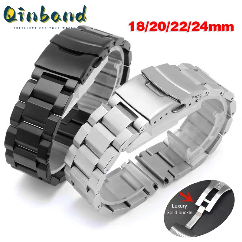 Dây Đeo Đồng Hồ Bằng Thép Không Gỉ Sang Trọng 18mm 20mm 22m 24mm