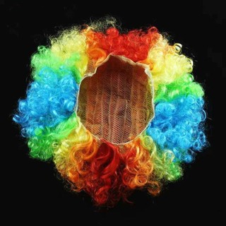 ARTISANU Đen Afro Xoăn Tóc Giả Halloween Nhiều Màu Sắc Chú Hề Cosplay Đạo Cụ Carnival Tiệc Xoăn Tóc