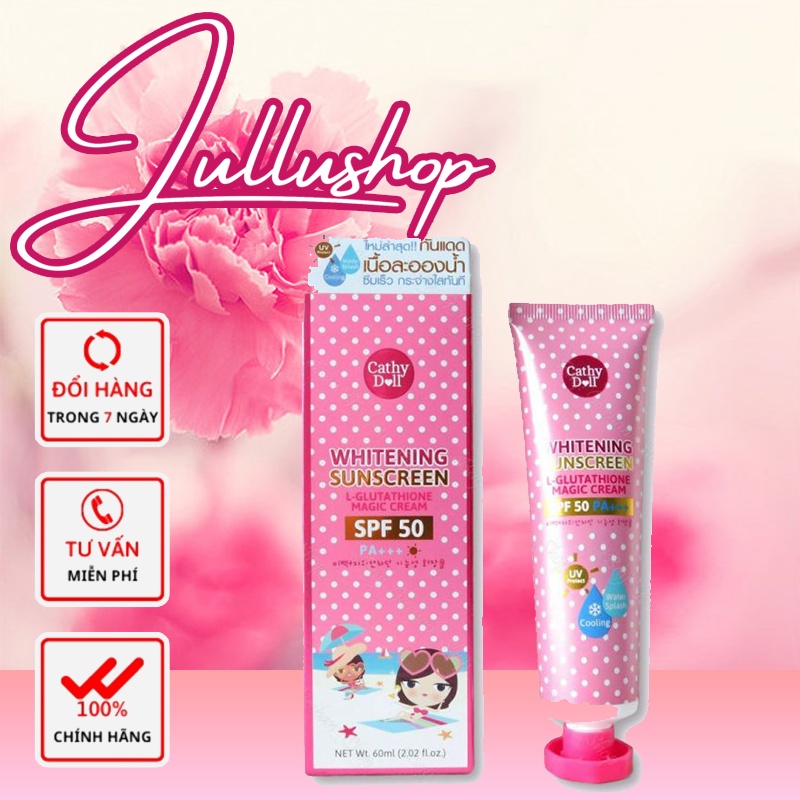 Kem chống nắng dưỡng trắng da Cathy Doll L-Glutathione Magic Cream SPF50  PA+++(60ml)