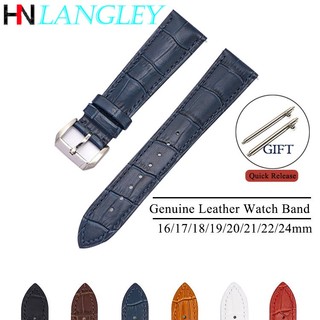 Dây Đeo Đồng Hồ Bằng Da Bò 16mm 17mm 18mm 19mm 20mm 21mm 22mm 24Mm Cho Nữ