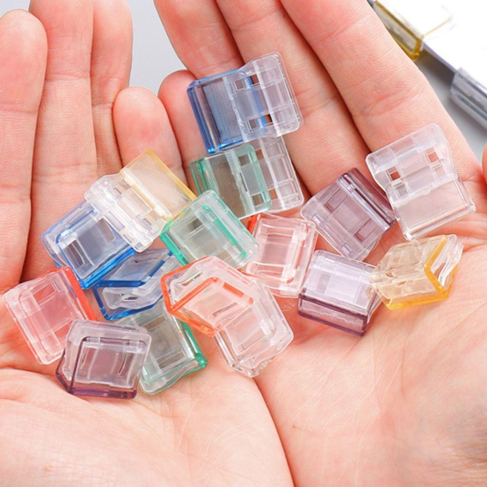ITRUMPET 20 Chiếc Kẹp Đẩy Trong Suốt Màu Kẹo Nhựa Đựng Tập Tin Kẹp Đồ Dùng Học Tập Sáng Tạo Giấy Kiểm Tra Tập Tin Thư Mục