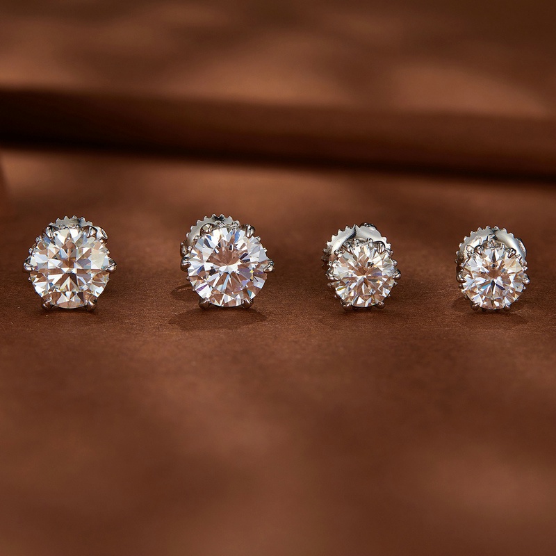 Bamoer Bông Tai Hình Móng Vuốt s925 0.5ct Và 1ct six mse020