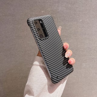 Ốp Điện Thoại Kết Cấu Sợi Carbon Mỏng Không Khung Cho Huawei Nova 10 Pro 9 P50 P40 P30 Mate 50 40 30 Vỏ Nhựa Cứng K01