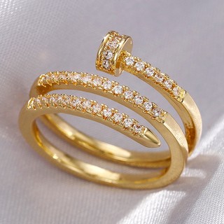 Nhẫn Mạ Bạc 925 Đính Đá Zircon Đơn Giản Thời Trang Cho Nữ