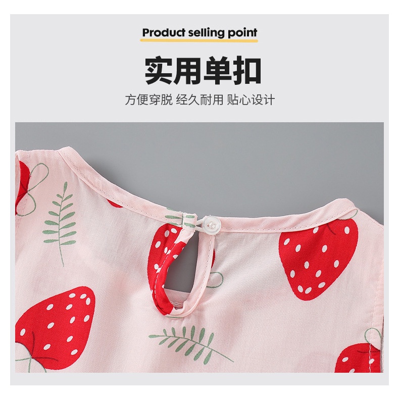 Công Chúa Áo Vest Đầm Giữa Lớn Trẻ Em Bé Gái Cotton Lụa Đầm Cotton Lụa Phong Cách Phương Tây Đầm Mùa Hè Bé Gái Phiên Bản Hàn Quốc Trẻ Em Phong Cách Mới