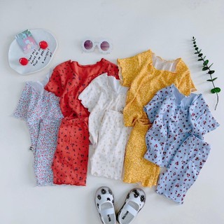 S31-Đồ bộ cộc tay Hoa bé gái siêu đáng yêu - Size 9-28Kg