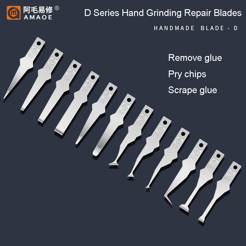 Amaoe D Series Handmade Đánh Bóng Lưỡi Dao Kim Loại Mài Dao Degumming Warping Chip Bo Mạch Chủ Lớp Cạnh Keo Cạo Dụng Cụ