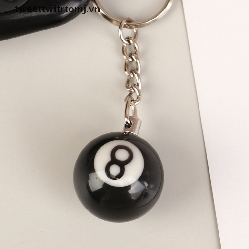 TOMJ Creative Billiard Pool Keychain Table Ball Key Ring Lucky Black No