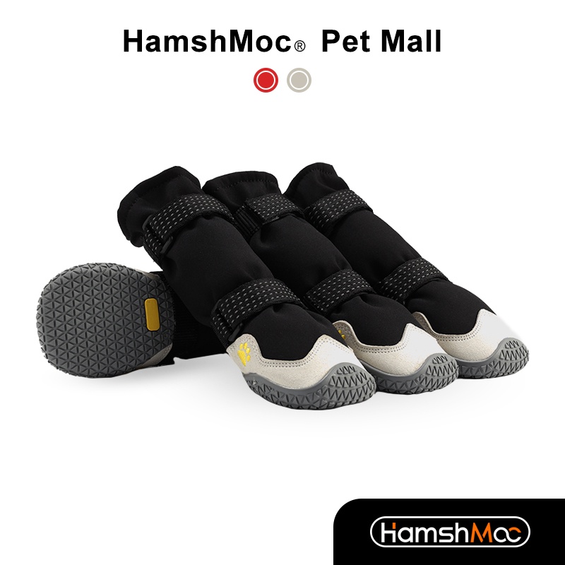 HamshMoc Chống Nước Cho Chó Giày Phản Quang Chó Bốt 4 Chiếc Chống Trơn Trượt Thoải Mái Thoáng Khí Chắc Chắn Ngoài Trời Paw Bảo Vệ Cho Chó