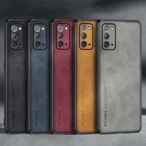 Dành Cho Samsung Galaxy Note 20 / Note 20 Ultra 5G Cao Cấp Kinh Doanh Retro Da Cao Su Mềm TPU Ốp Lưng