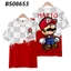 YB1 Super Mario Bros Áo Thun Anime Unisex Tay Ngắn Áo Trẻ Em Người Lớn Đồ Họa Tee 3D Áo Sơ Mi Plus Kích Thước BY1