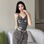 Klalien Áo Sát Nách Hở Lưng Màu Trơn Cổ Điển Đường Phố Đơn Giản Cá Tính Mùa Hè Dễ Phối Đồ Cho Nữ