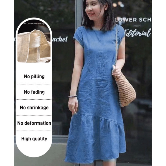 Đầm cotton Lanh Thủ Công Nhiều Màu Sắc