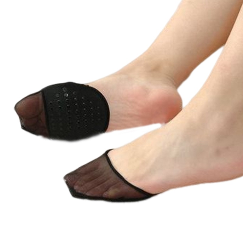 Hl 1 Cặp Sheer Lưới Bàn Chân Trước Cho Nữ Gót Chân Nửa Đế Tất Mũi Chèn