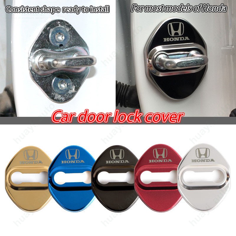 HONDA Set 4 Ốp Khóa Cửa Xe Hơi Bằng Thép Không Gỉ Cho Civic Jazz Fit Spirior Accord Vezel Brio Shuttle Cr-V City Hr-V