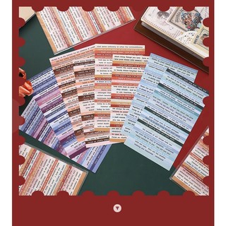 Bộ 8 Tấm Sticker Washi Dán Trang Trí Sổ Tay Phong Cách Vintage