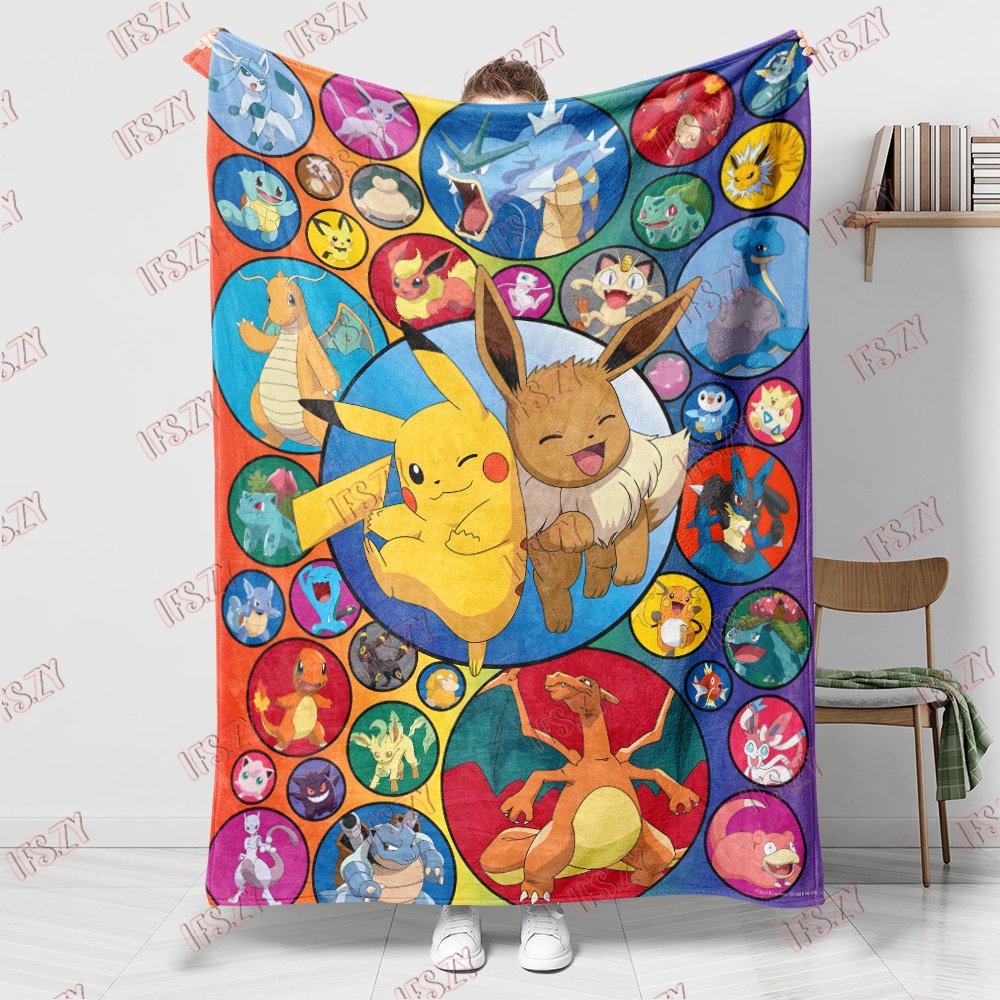 Chăn Bông 4 Kích Thước In Hình pokemon Nhật Bản