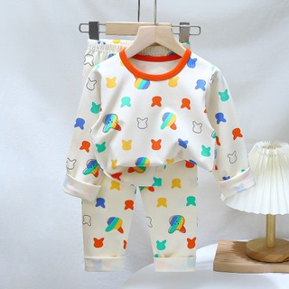 Bộ Đồ Ngủ Bé Gái Hoạt Hình Lycra Cotton Không Xương Đáng Yêu Bộ Đồ Ngủ Mềm Mại Trẻ Em Ấm Áp Homewear