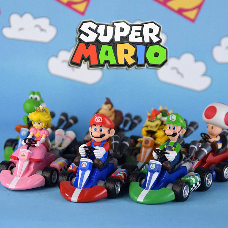 Super Mario Yoshi Toad Kart Công Chúa Đào Kéo Lại Hình Đồ Chơi Ô Tô Người Hâm Mộ Trò Chơi Bộ Sưu Tập Mô Hình Trẻ Em Bé Người Lớn Sinh Nhật Xmas