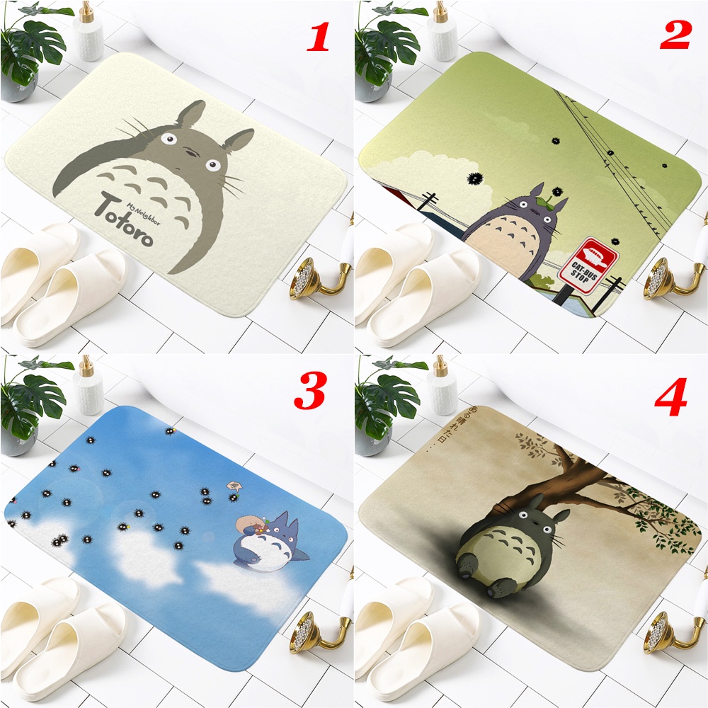 Thảm lót cửa chùi chân Chống Trượt Hình Totoro Dễ Thương 60x40cm