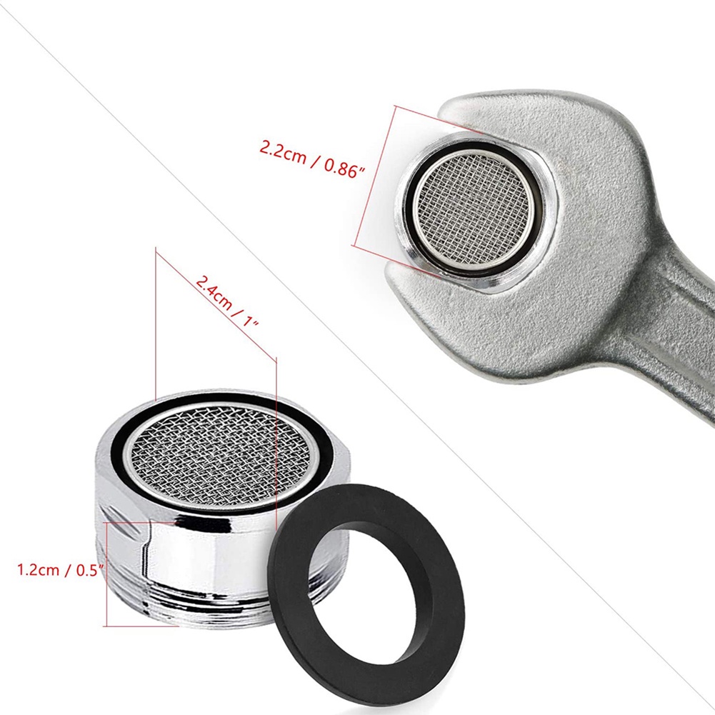 Bộ 3 vòi bếp lọc nước Bubbler 24mm, lưới thép không gỉ, phụ kiện thay thế