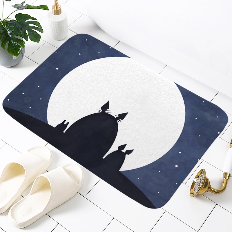 Thảm lót cửa chùi chân Chống Trượt Hình Totoro Dễ Thương 60x40cm