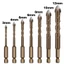 YYlingx cross tile drill bit, 3-12mm four-edged cross hexagon tile drill, hole opener công cụ khoan đa chức năng bê tông