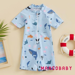 Mg-cute Bé Trai Đồ Bơi Hoạt Hình In Hình Cá Mập Tập Đi Bộ Đồ Tắm Trẻ Em Đồ Bơi Tay Ngắn Bộ Đồ Bơi