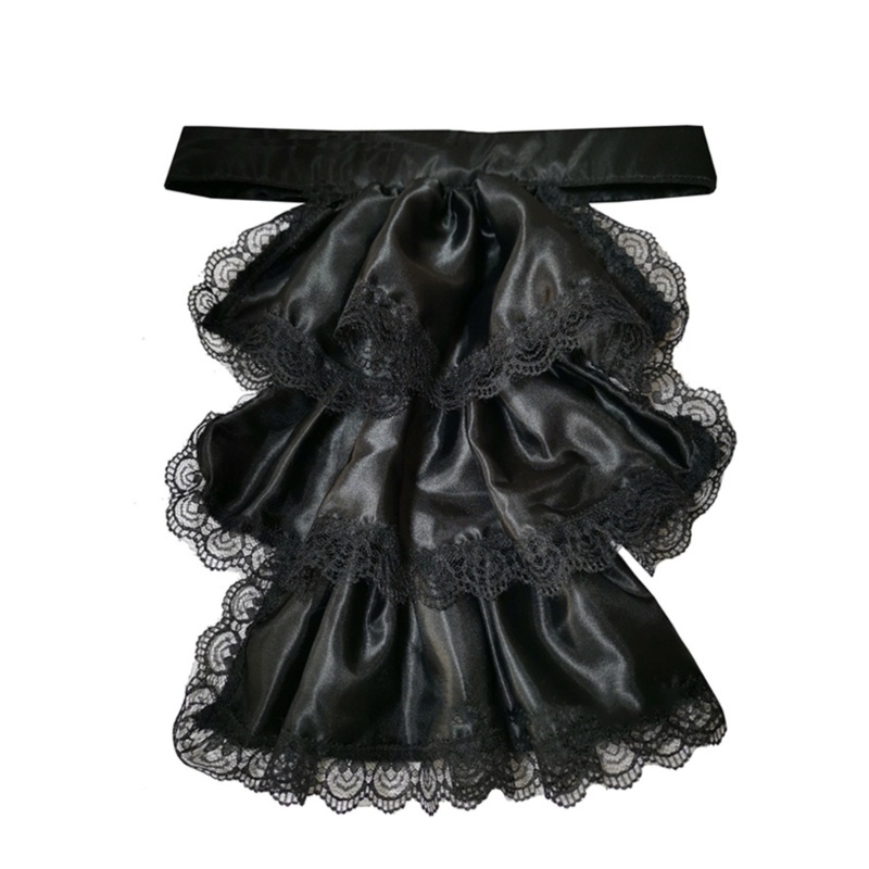 YOIOIOI Unisex Trang Phục Hóa Trang Phụ Kiện Còng Và Ren Xù Satin Jabot Bộ Cổ Áo
