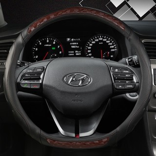 D Shape Bọc Vô Lăng Ô Tô Sợi Carbon Da Cho Xe Hyundai Sonata 9 2015 2016 2017 (3-Spoke) Elantra 4 Sport 2015 - 2019