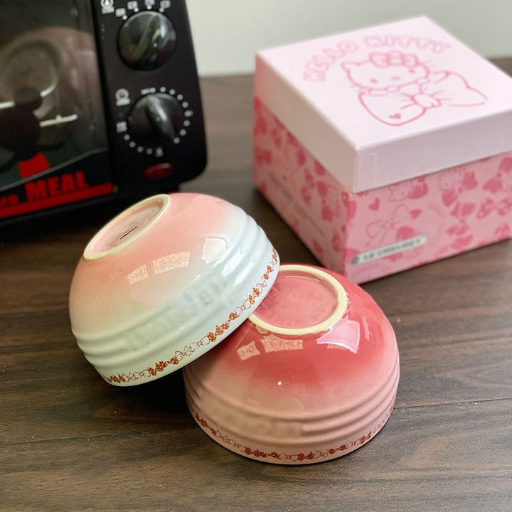 Bộ Tô Đĩa Sứ Họa Tiết Hello Kitty Dễ Thương Tiện Dụng Cho Gia Đình