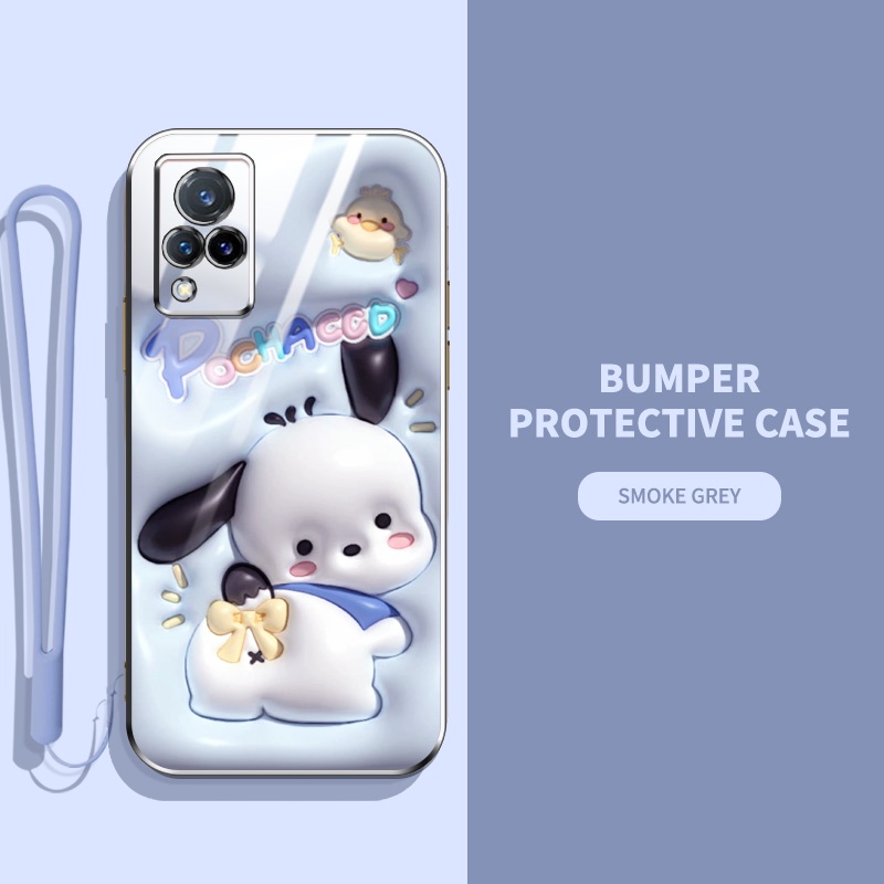 Ốp điện thoại hiệu ứng hình ảnh 3D cho Vivo V21 4G 5G Họa tiết động vật và thực vật dễ thương Vỏ điện thoại di động bao gồm tất cả có dây buộc