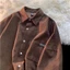 < Size Lớn > Áo Sơ Mi Ren Retro Nam Tay Dài Thu Đông Rời Size Lớn Áo Sơ Mi Top