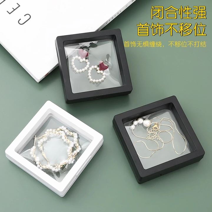 Set 5 Hộp Đựng Trang Sức Màng Pe Trong Suốt - Hộp Trang Sức Mini Trưng Bày Nữ Trang