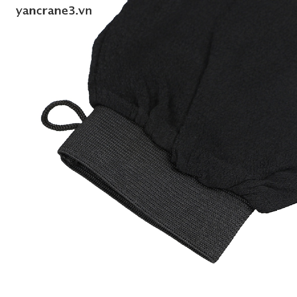 {YAN3} Găng tay chà Hammam Ma-rốc màu đen, Găng tay lột da, Găng tay đi tắm tẩy tế bào chết {yancrane3.vn}
