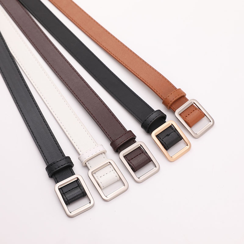 Ảnh Thắt lưng AIJOLEN khóa vuông không đục lỗ phong cách vintage cho nữ 1