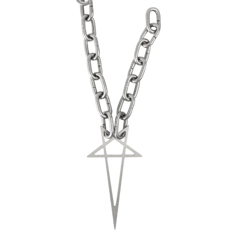 Bang Punk Phóng Đại Kim Loại Nặng Lớn Pentacle Dày Dây Xích Vòng Cổ Choker Nam Nữ Gothic Thời Trang Câu Lạc Bộ Đêm Trang Sức
