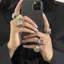 Đồng hồ quartz dạng nhẫn đeo ngón tay có dây lưới thép không gỉ thời trang hip-hop tối giản thường ngày cho nam và nữ