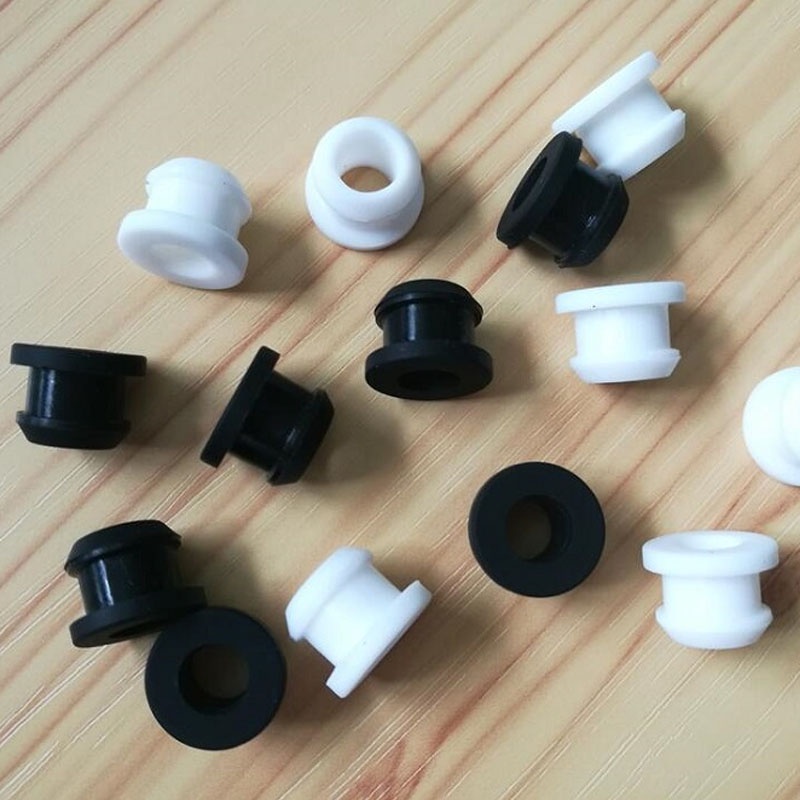 Trắng 17mm-50.6mm Cao Su Silicon Snap-on Grommet Lỗ Cắm Mũ Cuối Dây Bung Cáp Bảo Vệ Bush