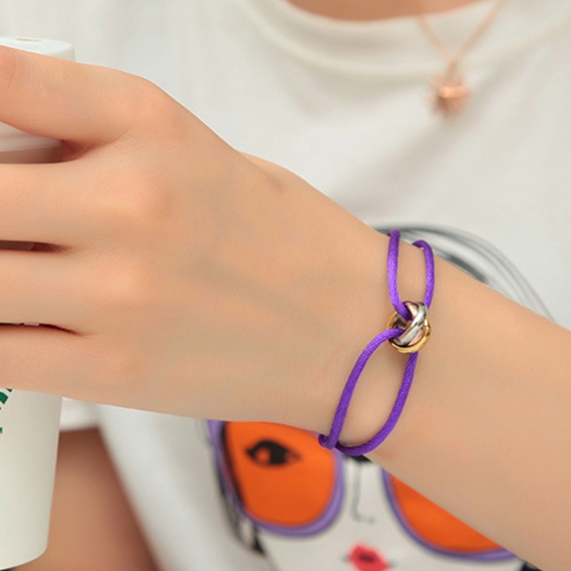 Yoioi Vòng Tay Dây Bện Khóa Kim Loại handmade Có Thể Điều Chỉnh Dành Cho Cặp Đôi