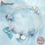 Mặt vòng tay BAMOER SCC2504 xâu chuỗi hạt màu bạc hình tàu ngầm / rùa / vỏ sò / cua làm quà tặng sinh nhật