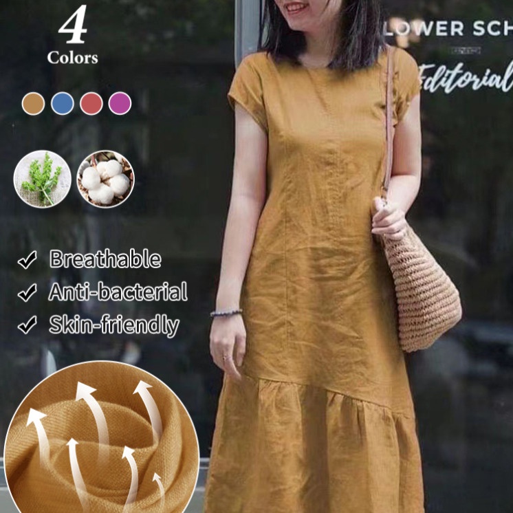 Đầm cotton Lanh Thủ Công Nhiều Màu Sắc