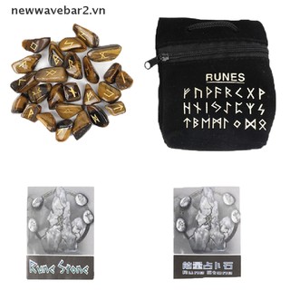 [Mới] Đá Rune Đá Rune Có Túi Bảo Quản Witches Runes Set Đá Bói Toán Pha Lê Tự Nhiên Để Cân Bằng Thiền.