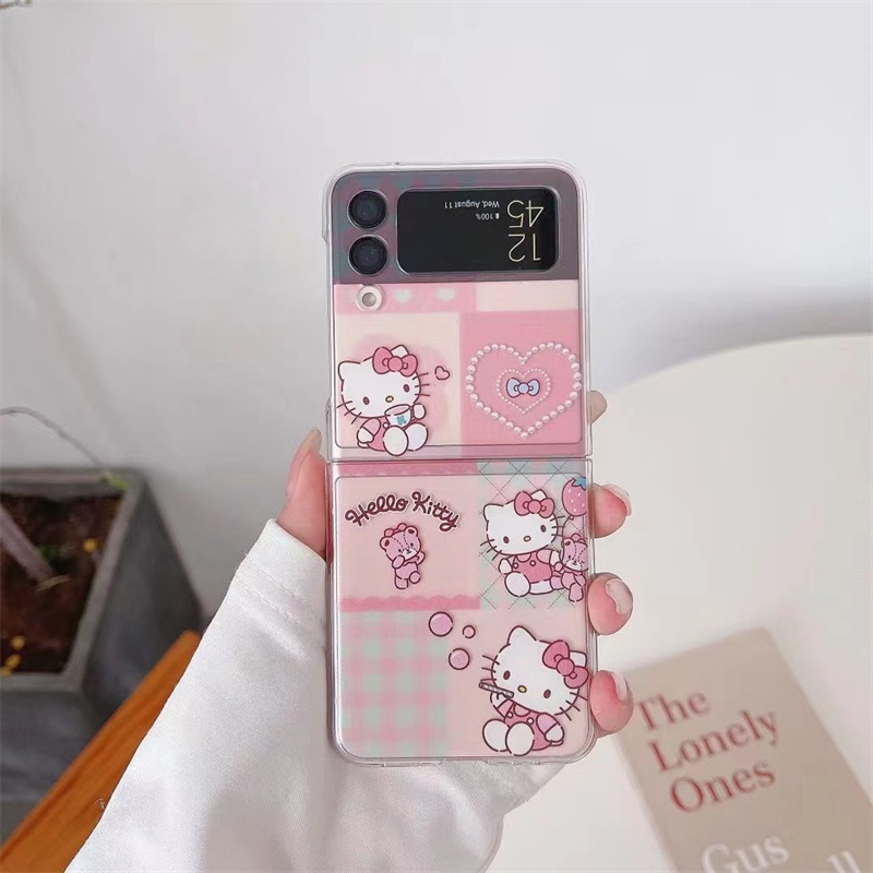 Ốp Điện Thoại Cứng Trong Suốt Chống Sốc Hình Hello Kitty Dễ Thương Cho Samsung Galaxy Z Flip 4 Z Flip 3 5G Zflip4 Flip4 Z Flip 3